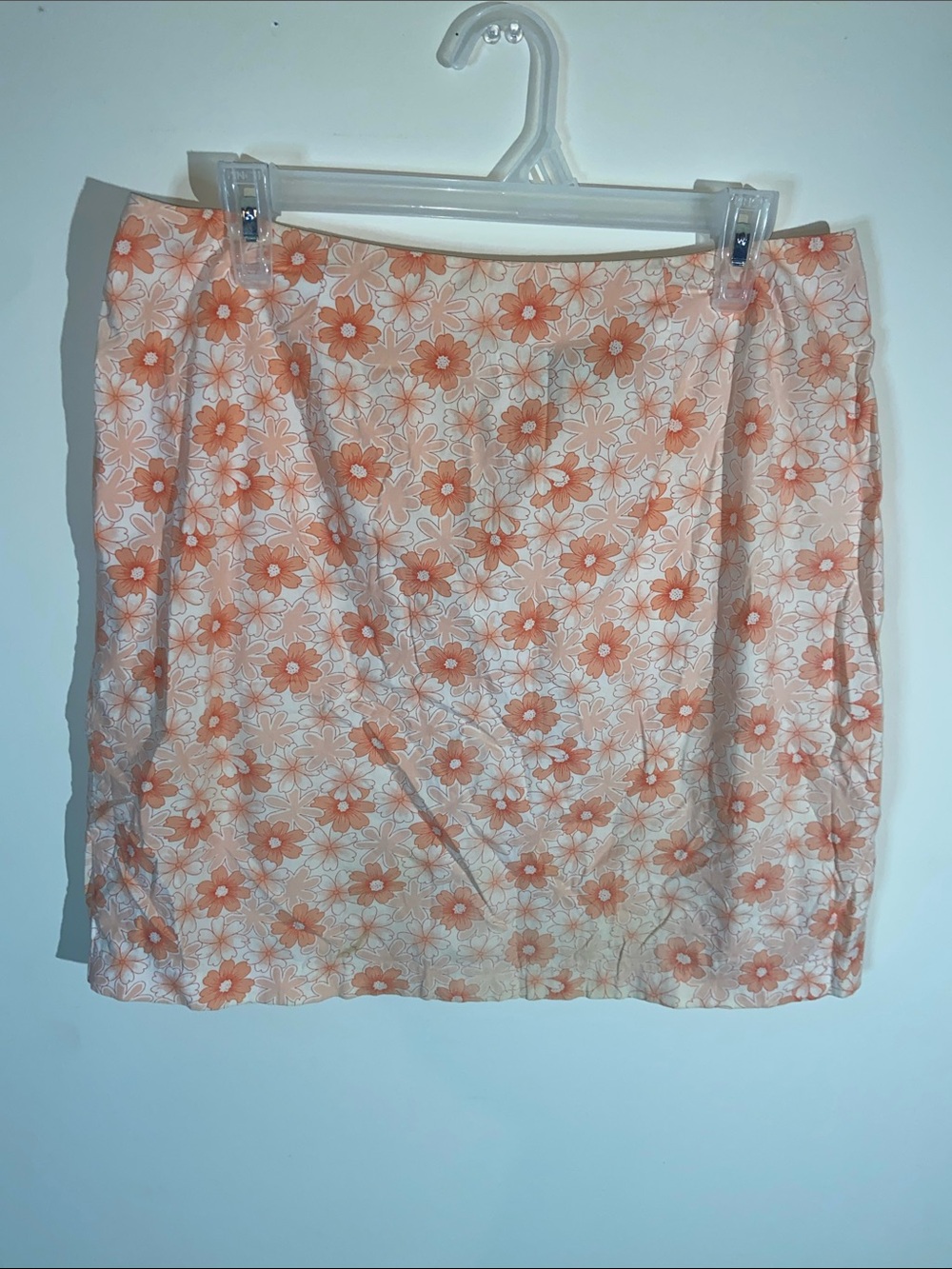 Vintage Real Comfort Floral Orange Daisy Mini Skirt Size 12